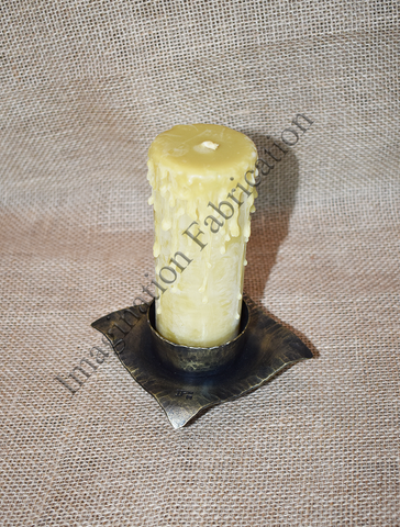 Antiquity Candle Holder with Natural Drip Beeswax Candle
