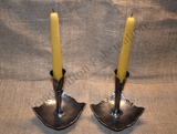 Baldur Candlestick Holder with Bees Wax Taper Candle (Pair)