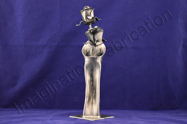 Forever Steel Roses Table Top Sculpture